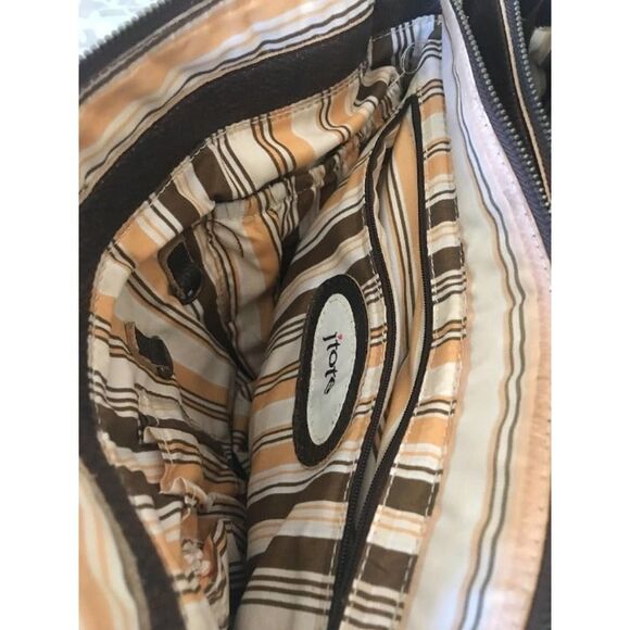 J Tote Chocolate Leather Messenger Satchel - Picture 9 of 9